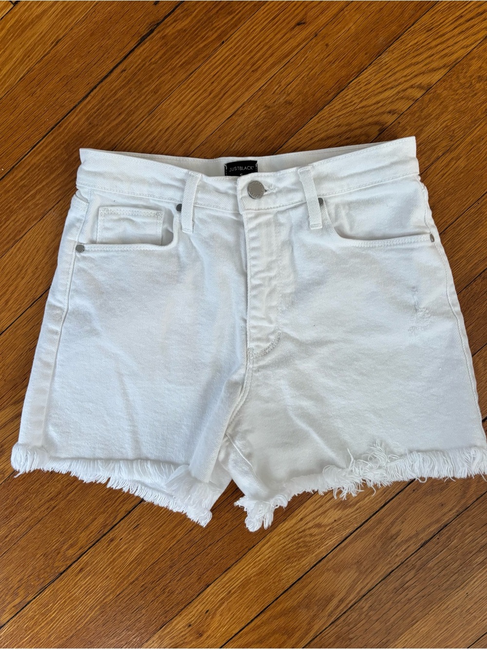JUST BLACK White Denim Shorts Small